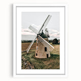 Farmhouse Wall Art – Classic Windmill in Rural Landscape for Rustic Decor