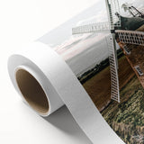 Farmhouse Wall Art – Classic Windmill in Rural Landscape for Rustic Decor