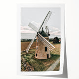 Farmhouse Wall Art – Classic Windmill in Rural Landscape for Rustic Decor