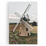 Farmhouse Wall Art – Classic Windmill in Rural Landscape for Rustic Decor