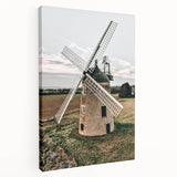Farmhouse Wall Art – Classic Windmill in Rural Landscape for Rustic Decor