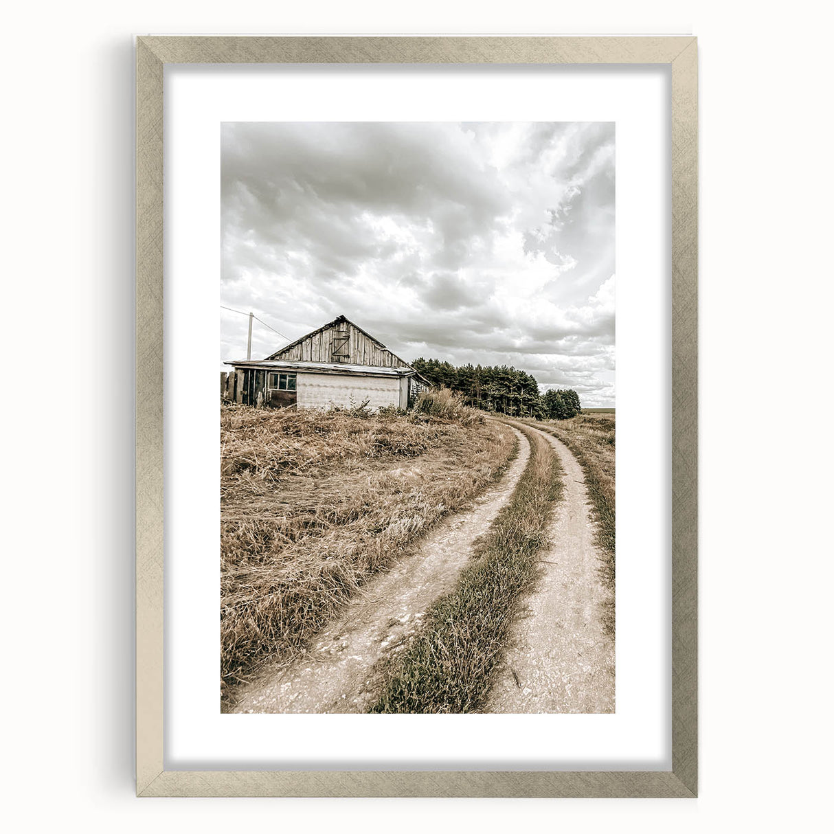 Farmhouse Wall Art – Rustic Path to Barn for Country Style Decor