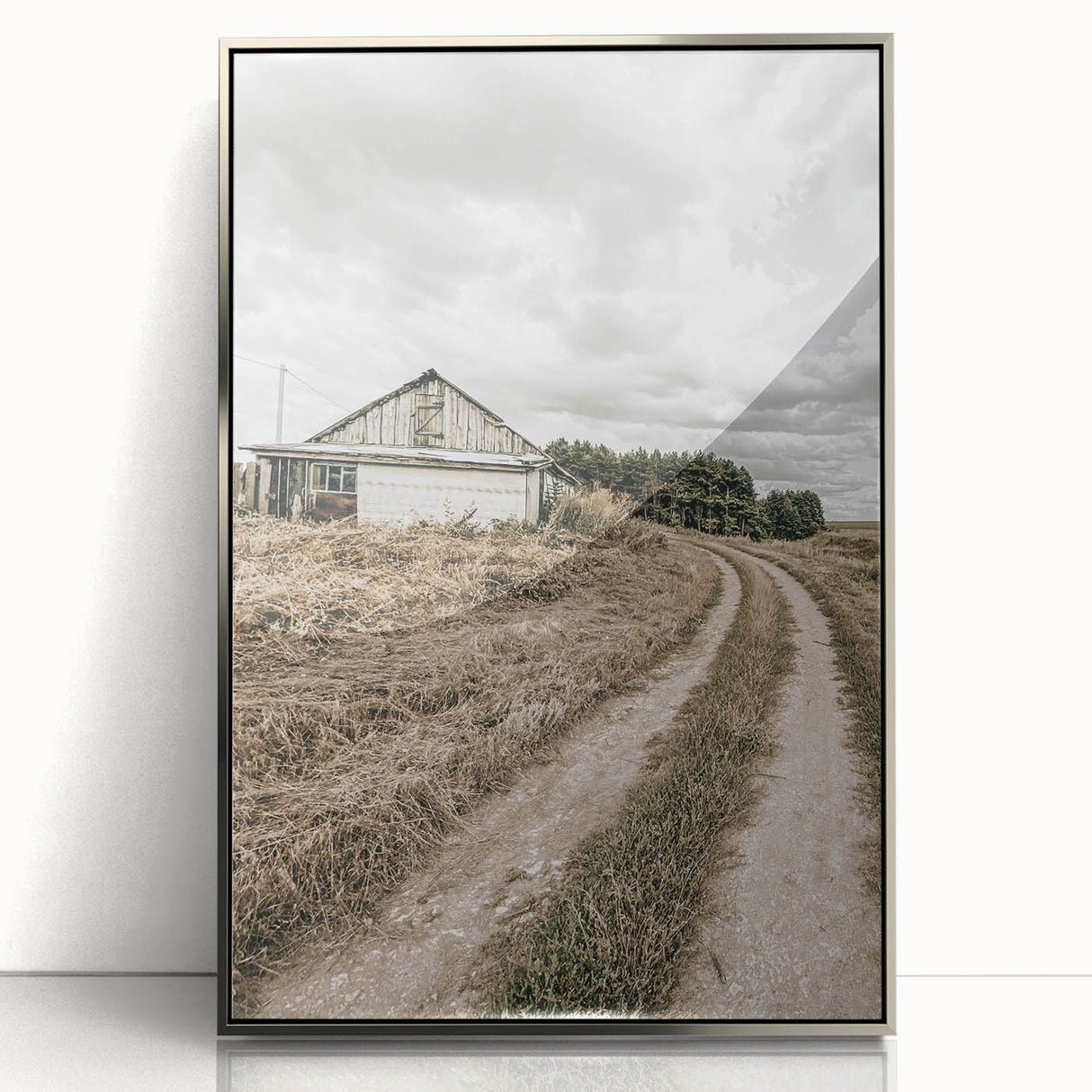 Farmhouse Wall Art – Rustic Path to Barn for Country Style Decor