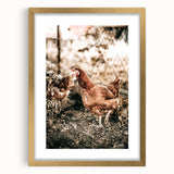 Farmhouse Wall Art – Rustic Chicken Scene for Country Style Decor