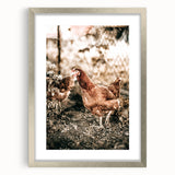 Farmhouse Wall Art – Rustic Chicken Scene for Country Style Decor
