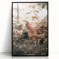 Farmhouse Wall Art – Rustic Chicken Scene for Country Style Decor