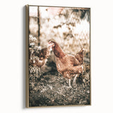 Farmhouse Wall Art – Rustic Chicken Scene for Country Style Decor