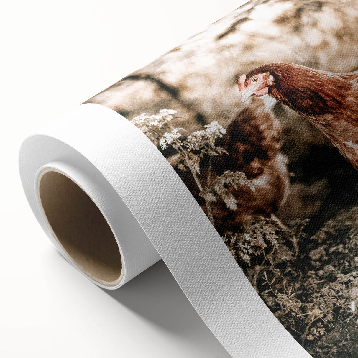 Farmhouse Wall Art – Rustic Chicken Scene for Country Style Decor