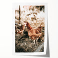 Farmhouse Wall Art – Rustic Chicken Scene for Country Style Decor