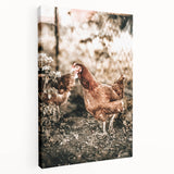 Farmhouse Wall Art – Rustic Chicken Scene for Country Style Decor