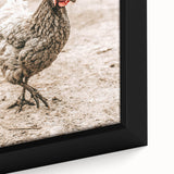 Farmhouse Wall Art – Rustic Chicken in Farmyard Scene for Country Decor