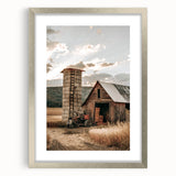 Farmhouse Wall Art – Rustic Barn and Silo Scene for Country Style Decor