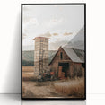 Farmhouse Wall Art – Rustic Barn and Silo Scene for Country Style Decor