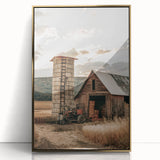 Farmhouse Wall Art – Rustic Barn and Silo Scene for Country Style Decor