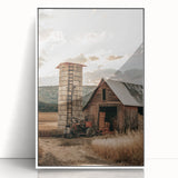 Farmhouse Wall Art – Rustic Barn and Silo Scene for Country Style Decor