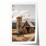 Farmhouse Wall Art – Rustic Barn and Silo Scene for Country Style Decor