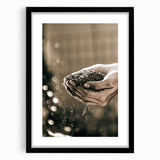 Farmhouse Wall Art – Hands Holding Soil for Rustic Country Decor