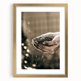 Farmhouse Wall Art – Hands Holding Soil for Rustic Country Decor