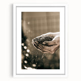 Farmhouse Wall Art – Hands Holding Soil for Rustic Country Decor