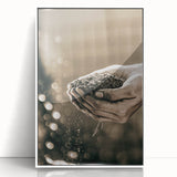 Farmhouse Wall Art – Hands Holding Soil for Rustic Country Decor