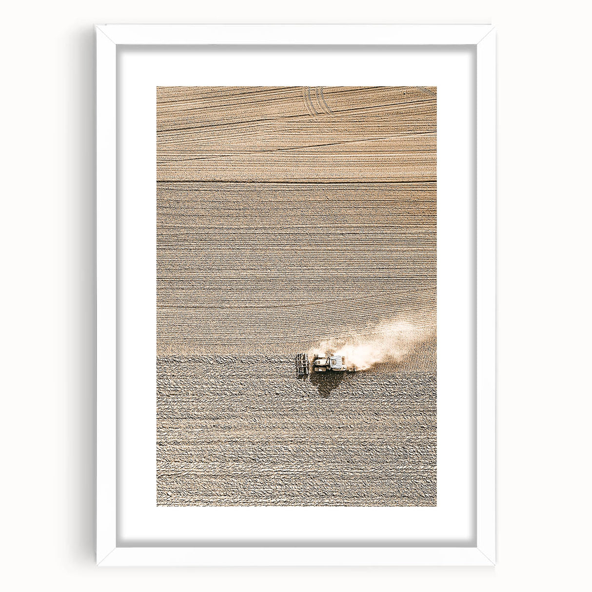 Farmhouse Wall Art: Rustic Field with Tractor, Country Style Decor