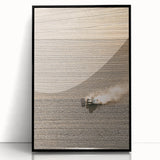 Farmhouse Wall Art: Rustic Field with Tractor, Country Style Decor