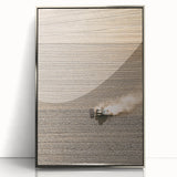 Farmhouse Wall Art: Rustic Field with Tractor, Country Style Decor