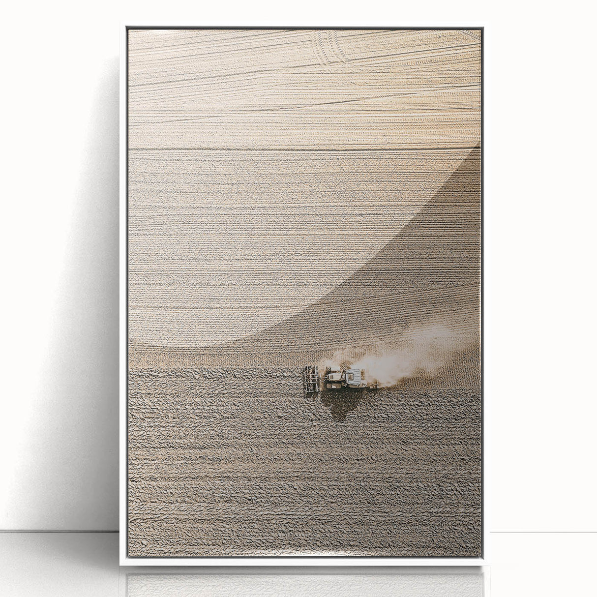 Farmhouse Wall Art: Rustic Field with Tractor, Country Style Decor