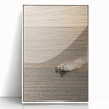 Farmhouse Wall Art: Rustic Field with Tractor, Country Style Decor