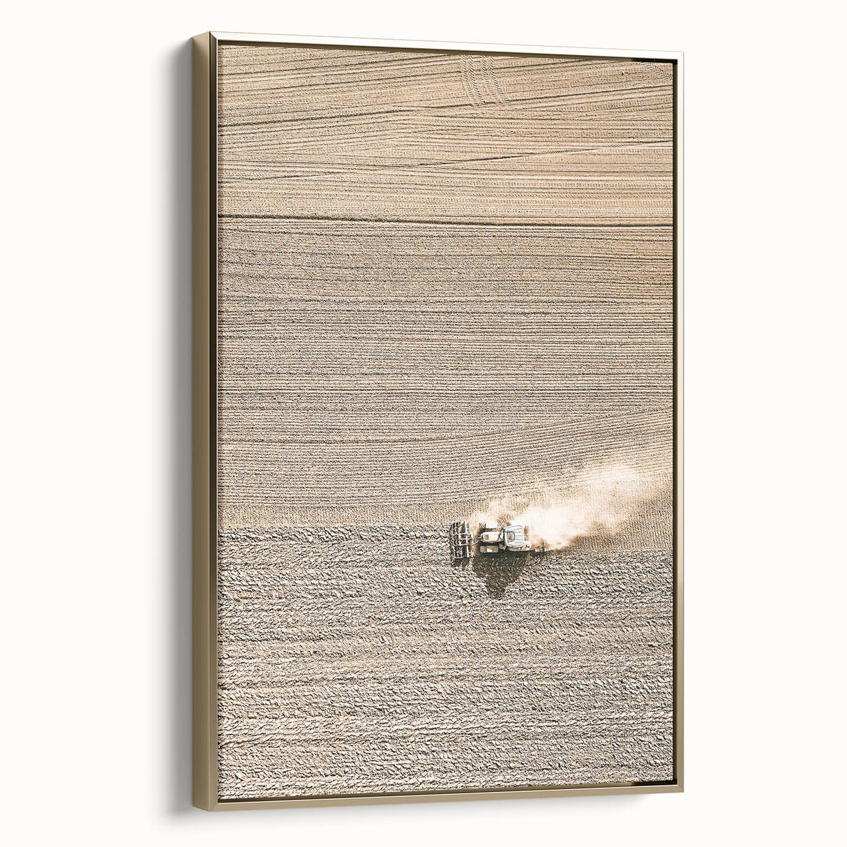 Farmhouse Wall Art: Rustic Field with Tractor, Country Style Decor
