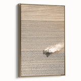 Farmhouse Wall Art: Rustic Field with Tractor, Country Style Decor