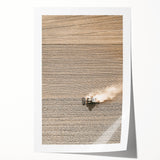 Farmhouse Wall Art: Rustic Field with Tractor, Country Style Decor