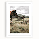 Farmhouse Wall Art: Rustic Barn Scene, Antique Country Style Decor