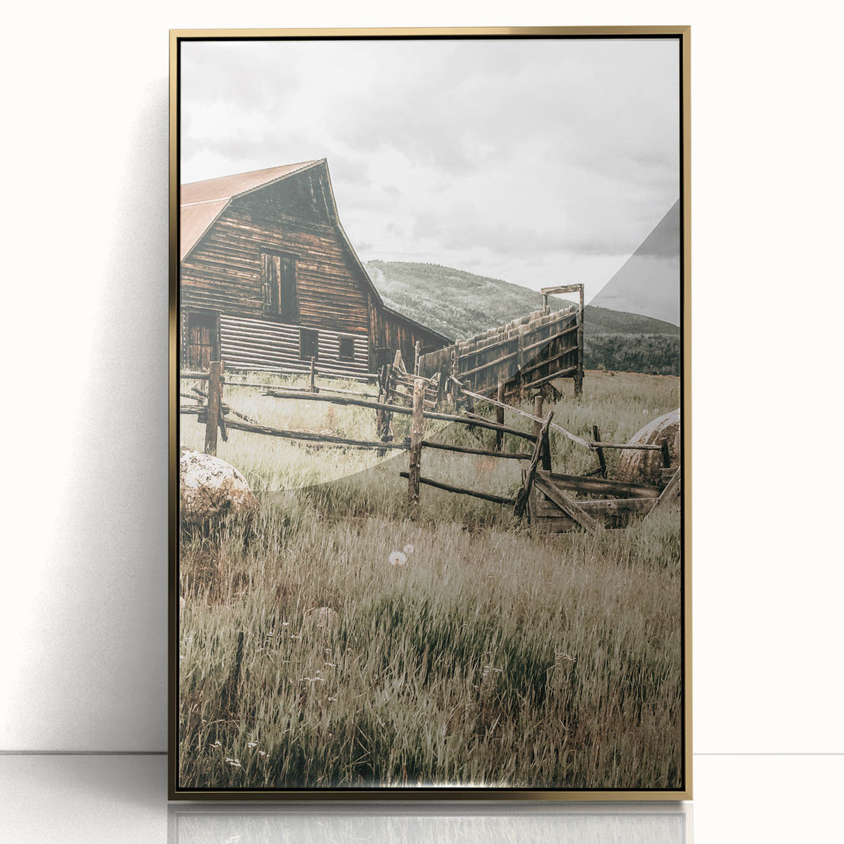 Farmhouse Wall Art: Rustic Barn Scene, Antique Country Style Decor
