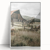 Farmhouse Wall Art: Rustic Barn Scene, Antique Country Style Decor
