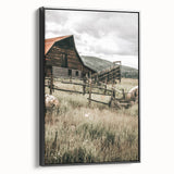 Farmhouse Wall Art: Rustic Barn Scene, Antique Country Style Decor