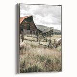 Farmhouse Wall Art: Rustic Barn Scene, Antique Country Style Decor