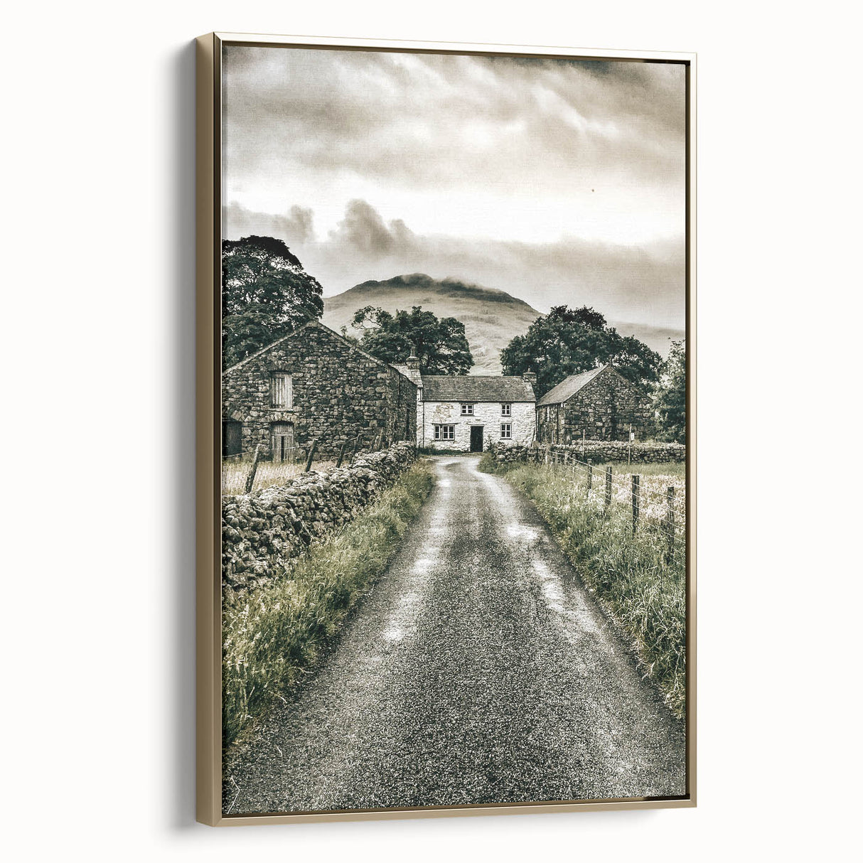 Farmhouse Wall Art: Stone Farmhouse Pathway, Rustic Country Charm Decor