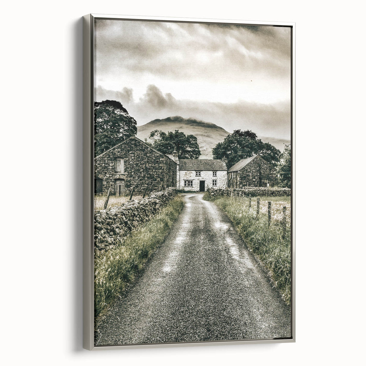 Farmhouse Wall Art: Stone Farmhouse Pathway, Rustic Country Charm Decor
