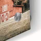 Farmhouse Wall Art: Red Barn in the Woods, Rustic Country Style Decor