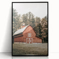 Farmhouse Wall Art: Red Barn in the Woods, Rustic Country Style Decor