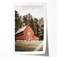Farmhouse Wall Art: Red Barn in the Woods, Rustic Country Style Decor
