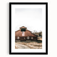 Farmhouse Wall Art: Red Barn with American Flag, Rustic Country Decor
