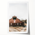 Farmhouse Wall Art: Red Barn with American Flag, Rustic Country Decor