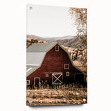 Farmhouse Wall Art: Classic Red Barn in Scenic Valley, Rustic Country Decor