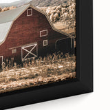 Farmhouse Wall Art: Classic Red Barn in Scenic Valley, Rustic Country Decor