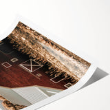 Farmhouse Wall Art: Classic Red Barn in Scenic Valley, Rustic Country Decor