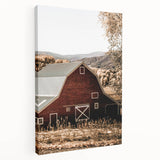 Farmhouse Wall Art: Classic Red Barn in Scenic Valley, Rustic Country Decor