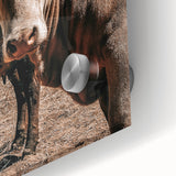 Farmhouse Wall Art: Rustic Cow Portrait, Country Livestock Decor