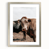 Farmhouse Wall Art: Rustic Cow Portrait, Country Livestock Decor